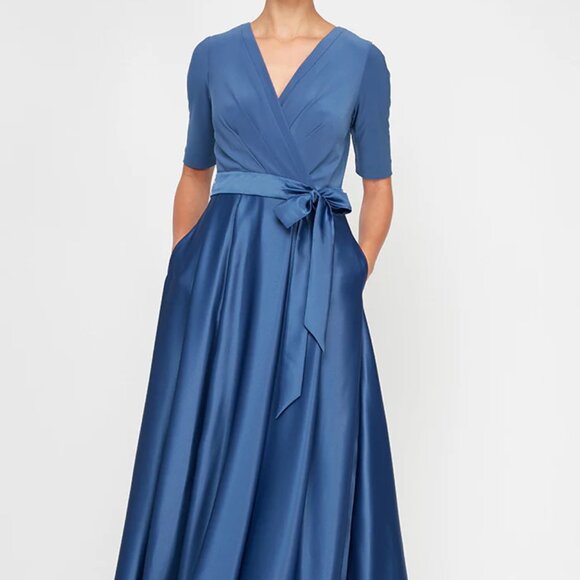 Alex Evenings Dresses & Skirts - Alex Evenings Wedgewood Satin Petite Surplice Neckline Ballgown/NWT/14P